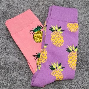 Pineapples x 2! Pink & purple socks!
